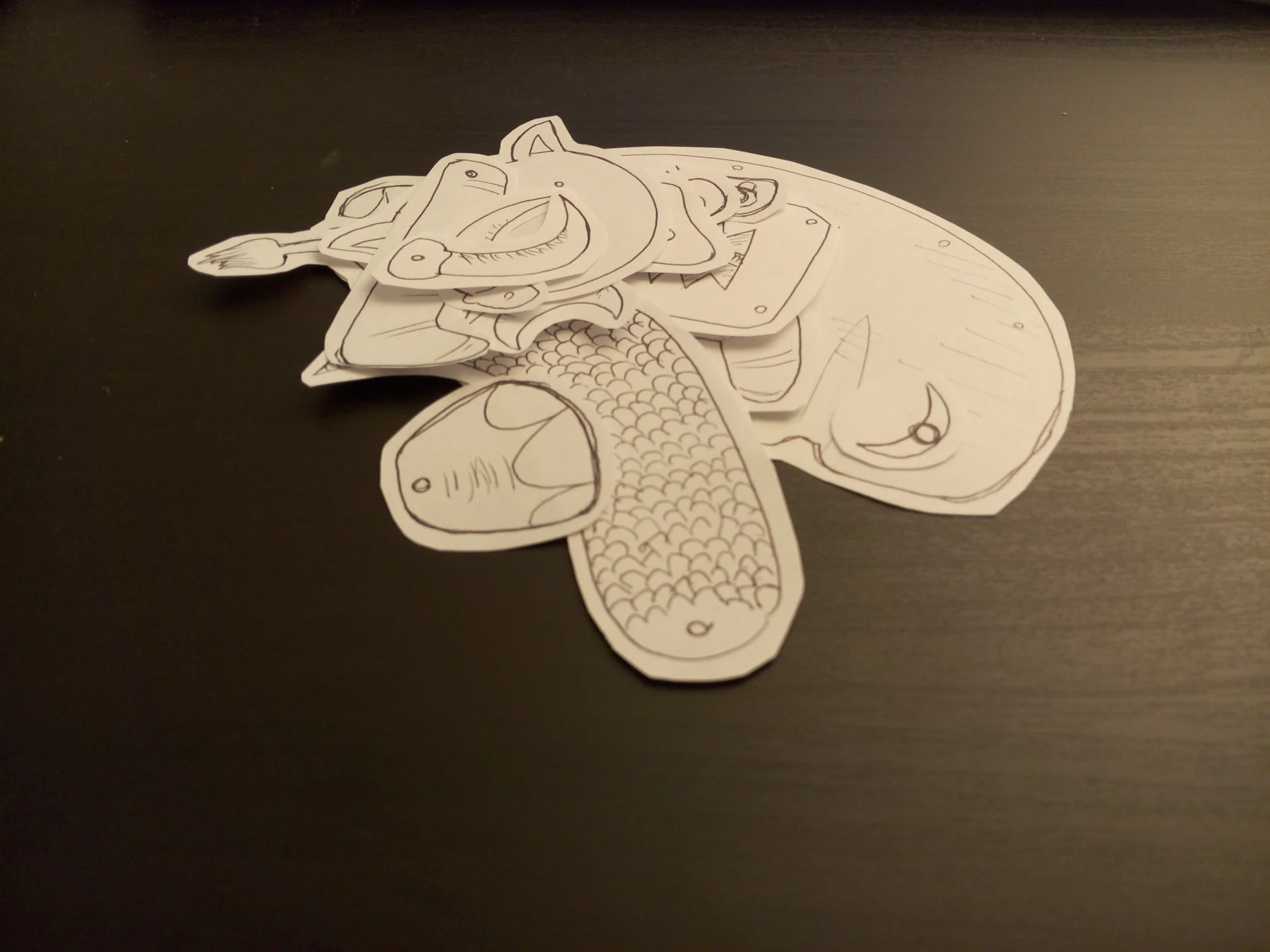 paper prototype of the puzzels